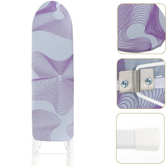Topbathy Violet Small Portable Ironing Board with Stable Support and Anti Skip Bottom for Home Use