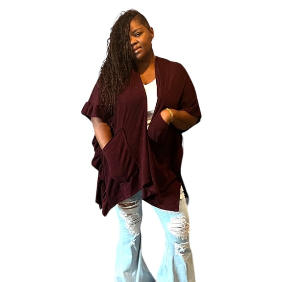 Plus Size Unique Asymmetrical Hem Sweater