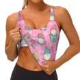 thumbnail image 3 of Fotbe pink Holiday Joy Sujetador Deportivo Largo sin Aros para Mujer con Almohadillas y Soporte Medio, Transpirable y Absorbente, Camiseta Tipo Chaleco o Tank Top-X-Large, 3 of 8