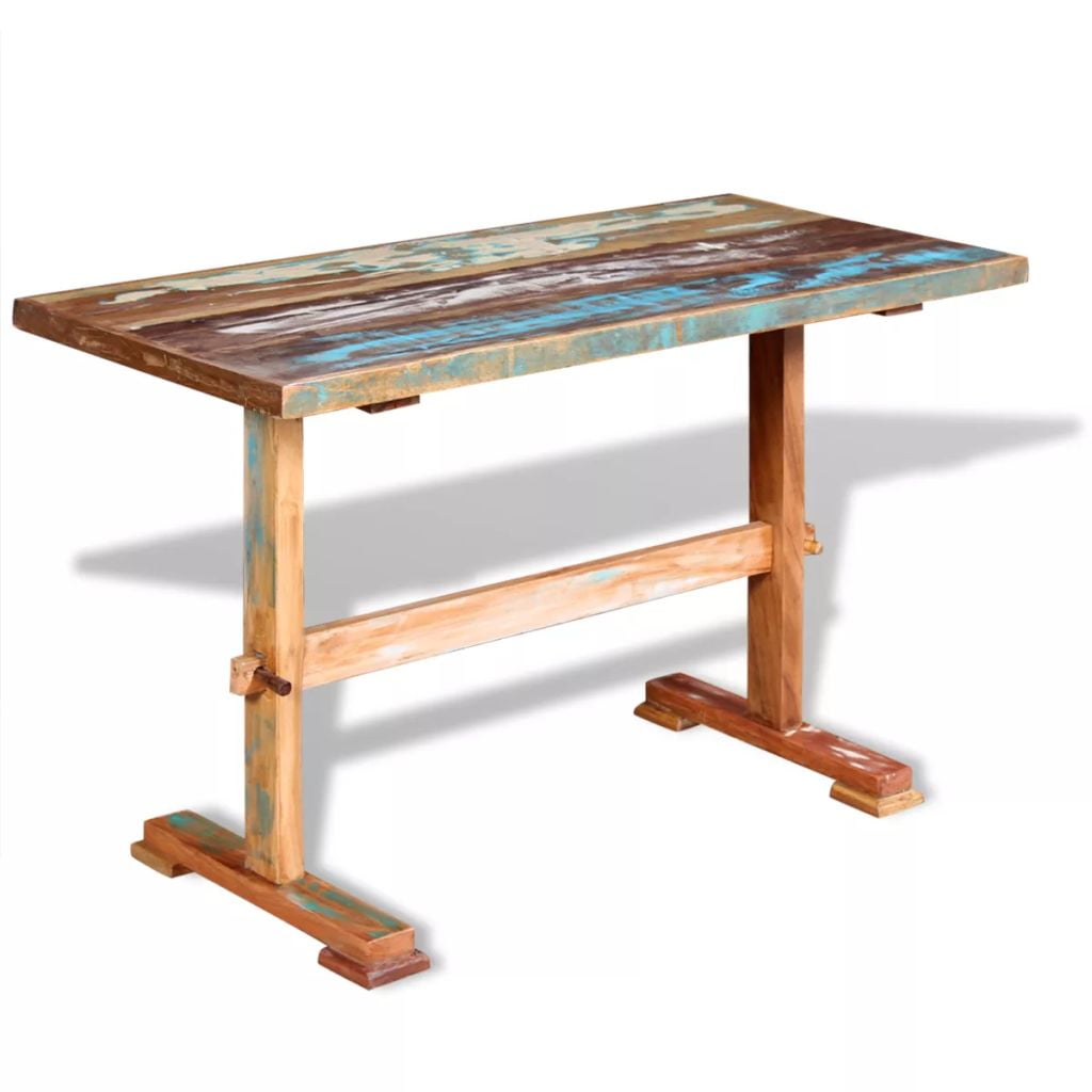 Kepooman Kitchen Solid Reclaimed Wood Rectangle Dining Table for Restaurant, 47.2" x 22.8" x 30.7", Brown Kepooman Kitchen Solid Reclaimed Wood Rectangle Dining Table for Restaurant, 47.2" x 22.8" x 30.7", Brown