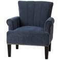 thumbnail image 7 of Living Room Bedroom Upholstered Armchair with Rivet Tufted Scroll Arm, Comfy Single Seat Accent Chair with Wood Frame and Legs, Steady and Durable, Convenient Assembly, Navy, 7 of 7
