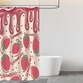 thumbnail image 5 of Strawberry Shower Curtain Pink Strawberry Cake Shower Curtain Cute Modern Cartoon Fruit Cake Pattern Birthday Gift Holiday Party Bathroom Decor with 12 Hooks72x72 inches, 5 of 5