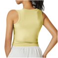 thumbnail image 4 of cfhntfmh Workout Tops for Women Slim Stretch Crewneck Sleeveless Basic Tank Shirts Soft Athletic Sports Cropped Camisole, 4 of 5