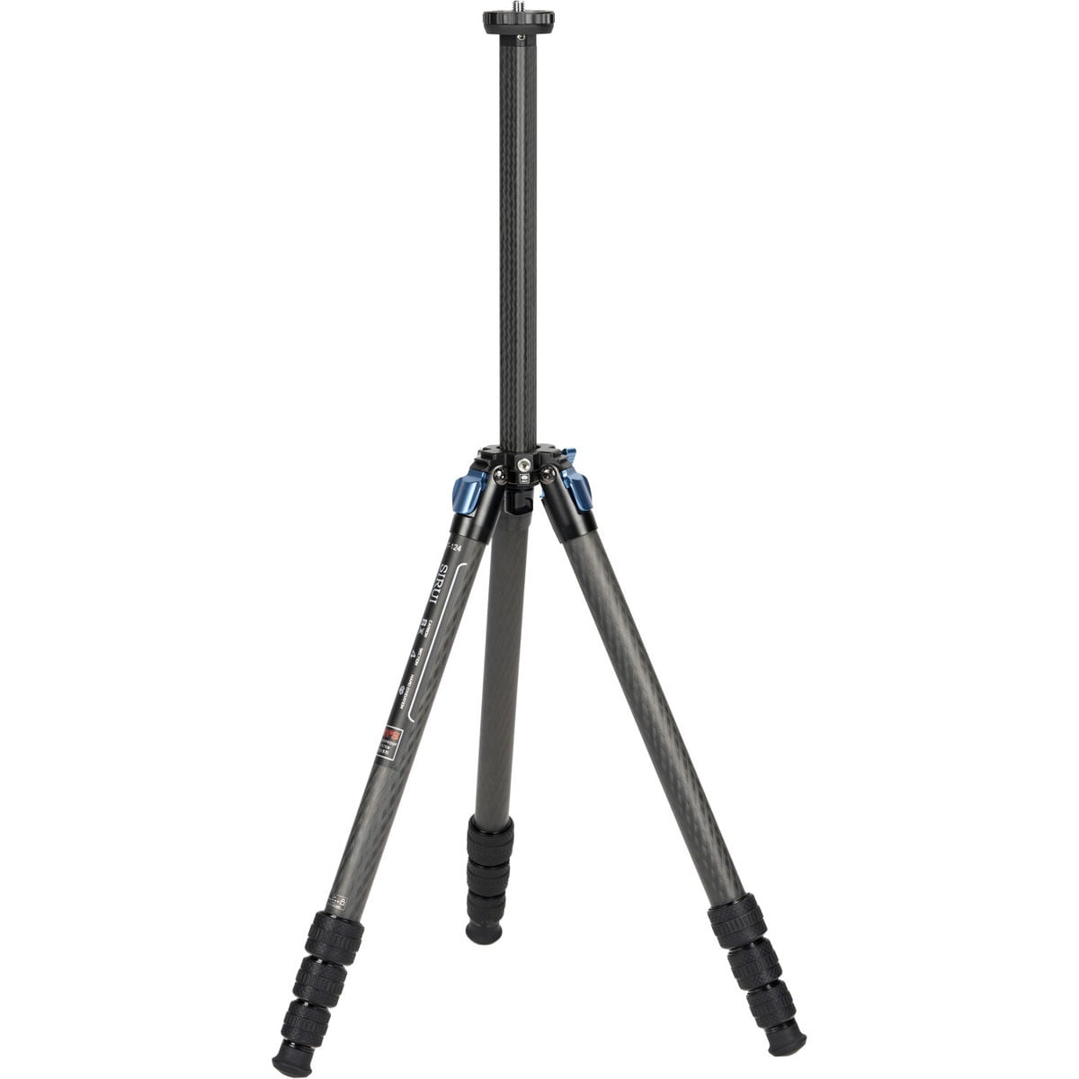 SIRUI ST-124 Carbon Fiber Tripod with Triangular Centre Column, Waterproof, Travel Tripod for Cameras, 4 Sections, 62.2inch, Load 26lbs