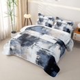 thumbnail image 3 of Homewish Navy Gradient Plaid Bed Spread Queen,Contemporary Art Queen Coverlet Set,3 Pieces, 3 of 7