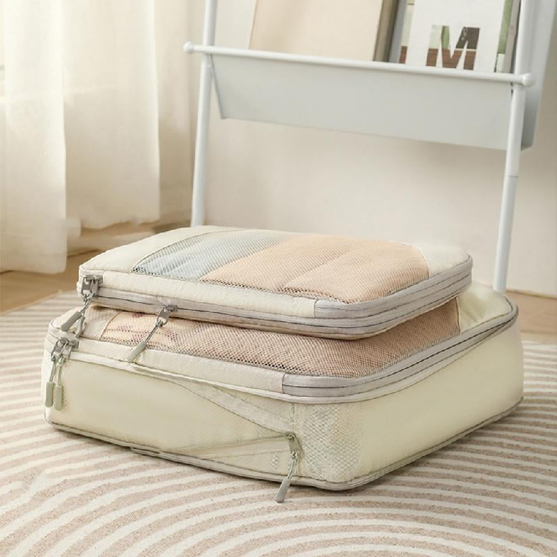 Yammee 5Pcs/set Travel Bag Compression Packing Cubes Lightweight Storage Bag Portable Luggage Suitcase Organizers Zipper Pouch