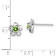 thumbnail image 2 of White Sterling Silver Earring Birthstone (08) August Women'S Peridot Round Green 14.5 mm 8, 2 of 2