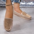 thumbnail image 7 of Women Rhinestone Loafers, Slip-On Flat Shoes, Sparkle Casual Dress Flats, 7 of 7