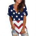 thumbnail image 1 of Chemises à Manches Courtes pour Femmes Hauts d'Été Tendance 2023 T-Shirts à Col Rond Imprimés Blouse Ample, 1 of 5