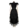 thumbnail image 2 of Conjunto de disfraz de Cosplay de miércoles Addams para niñas de 4 a 9 años, vestido de fiesta de carnaval, pelucas, vestido y pelucas, regalos, 2 of 3