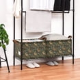 thumbnail image 3 of Yayeee Foldable Storage Basket for Shelves Set of 2 Waterproof Cloth Bins with Handles, Brown Floral Rabbits Pattern, 3 of 7