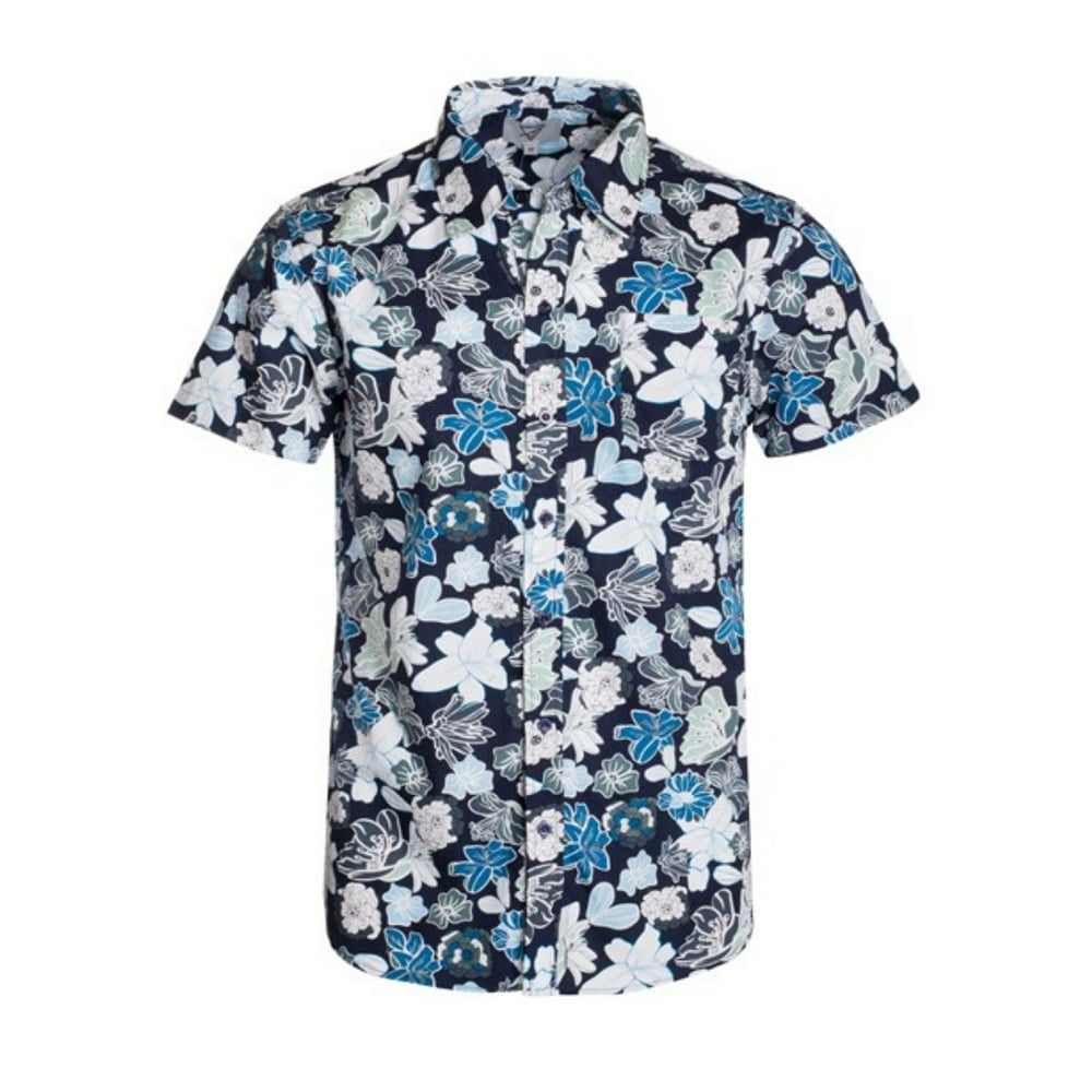 Hawks Bay - Hawks Bay Men's Printed Woven Shirt Front-Pocket Button ...