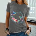 thumbnail image 1 of SMihono Hauts pour Femmes Été Chic Décontracté Femmes Décontracté Impression de Lettres Manches Courtes Col Rond T-Shirt Ample Blouse Hauts T-Shirt Oversize pour Femmes, 1 of 5