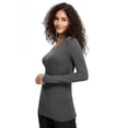 thumbnail image 3 of Camisa de manga larga Underscrub COZYFIT para mujer gris oscuro XL, 3 of 6