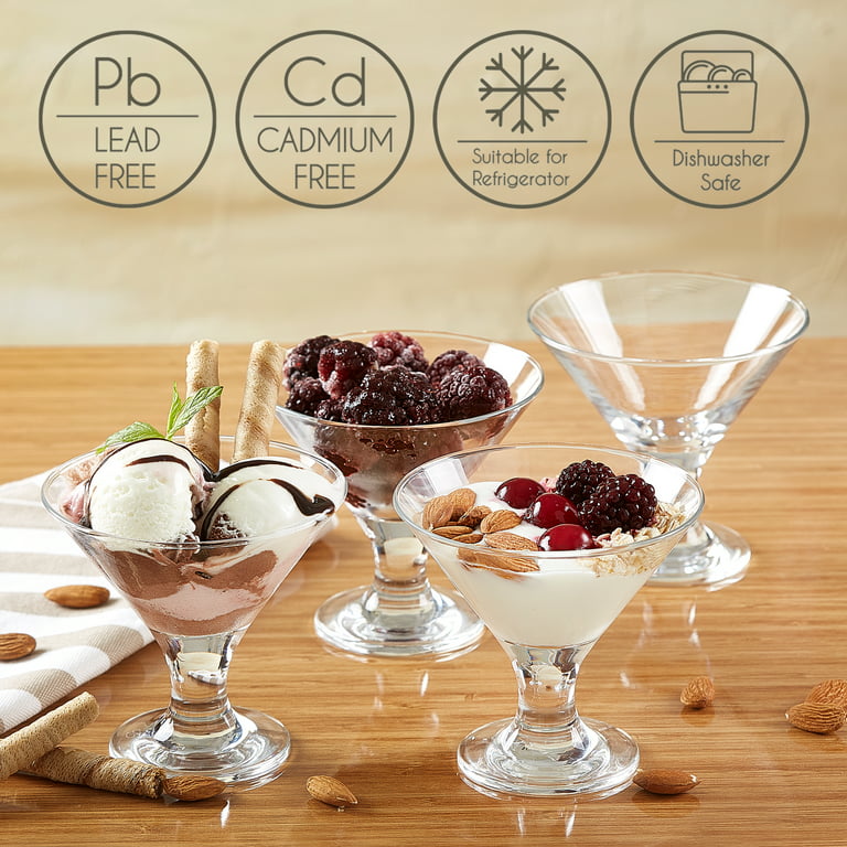 Eternal Night Glass Ice Cream Bowls Set 9 Oz Mini Dessert Bowls Small Clear  Ice Cream Cups Sundae Parfait Trifle Bowl Footed Glass Dessert Cups Serving  Dishes For Fruit Pudding Snack Nuts