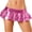 A28 Hot Pink, variant on Tiered Ruffle Mini Skirt for Women Metallic Shiny Flare Skater Skirts Stretchy Low Rise Micro Bottoms Party Dancewear