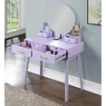 thumbnail image 2 of Roundhill Furniture Liannon Vanity and Stool Set, 3 Piece, Modern, Plush Seating, Purple, 2 of 6