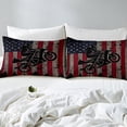 thumbnail image 3 of YST Drap-Housse Simple pour Motocross pour Enfants Garçons, Draps de Lit Sports Extrêmes, Couvre-Lit Drapeau Américain Rétro Gris et Rouge à Rayures, Ensemble de Literie Motocross Déco de Chambre, Respirant 2 Pcs, 3 of 4