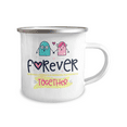 thumbnail image 2 of Forever Together, Valentines Day Coffee Mug, Lovers, Couple Mug, Husband, wife, Mug-12 oz Stainless Steel Enamel Finish White Camper Coffee Mug, 2 of 2