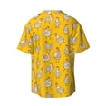 thumbnail image 6 of Lsque Funny Chicken print Men's Cuban Collar Short Sleeve Shirt Summer Beachwear Casual Button Down Fashionable Vacation Leisure Shirt-3X-Large, 6 of 7