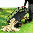 thumbnail image 6 of Acekid 1400 LBS Garden Dump Cart - Removable Sides, 180° Rotating Handle, Metal Wagon, Black, 6 of 8