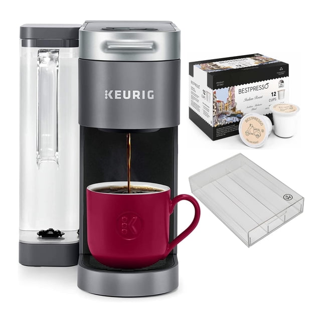 Cafetera Keurig K-Supreme de una sola porción con 12 K-Cups y organizador