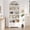 White, variant on 71" Tall Arched Pantry Cabinet, 6-Tier Freestanding Storage with Drawer, Modern White Book Shelf with Open Shelves & Anti-Tipping for Kitchen, Living Room