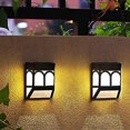 thumbnail image 3 of 4er-Pack Solar-Zaunleuchten für den Außenbereich, LED-Solar-Wandleuchten, wasserdicht, 2 Modi, Warmweiß und Farbwechsel für Pfosten, 3 of 5