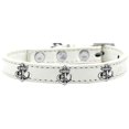 thumbnail image 1 of Silver Anchor Widget Dog Collar White Size 16, 1 of 2