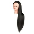 thumbnail image 2 of yotijay Hair Training Head Manikin Doll Head Synthetic Fiber Hair Mannequin Manikin Head Black with Makeup, 2 of 9