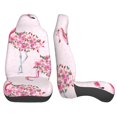 thumbnail image 2 of LAKIMCT Blooming Flamingo Flowers Car Seat Covers Vehicle Front Seat Covers Universal Fit Seat Protector, 2 of 9