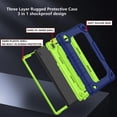 thumbnail image 2 of for TCL Tab 8 V/Tab 8 SE (6048E) Tablet Case Soft Silicone Rubber Heavy Duty Hybrid Had Back Shell Protection Shockproof Kids Friendly with Built in Stand Shoulder Strap (Navy+Green), 2 of 7
