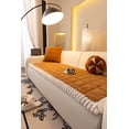 thumbnail image 5 of Nalqet 27.6×59.06 inch Plush Sofa Slipcovers Checkered Pattern for 2 Cushion Couches – Washable Fuzzy Non Slip Furniture Protector Couch Cover for Pets and Dogs Cats, Orange, 5 of 8