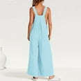 thumbnail image 4 of Baqcunre Jumpsuits for Women Womens Overalls Casual Loose Sleeveless Adjustable Straps Wide Leg Jumpsuit with 2 Pockets Jumpsuits for Women Dressy One Piece Jumpsuits for Women, 4 of 6