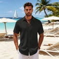 thumbnail image 2 of JoveMarine Mens Short Sleeve Button Down Shirts Breathable Fabric Casual Everyday Comfort Top,Black L, 2 of 8