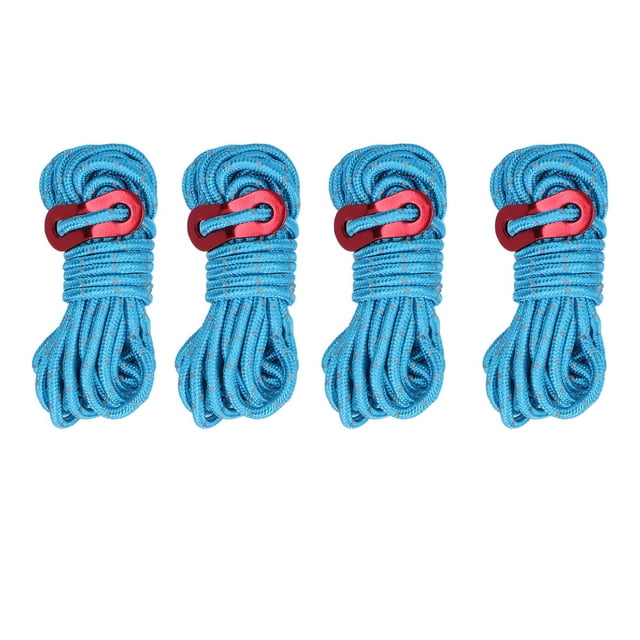 Cuerda reflectante para tienda de campaña, 4 piezas de 4 mm, suministros para tiendas de campaña reflectantes para exteriores, cuerda reflectante para tienda de campaña probada y confiable