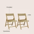 thumbnail image 4 of Kiawah Coastal Modern Wood Woven Seagrass Folding Chair, Natural (Set of 2), 4 of 9