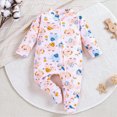 thumbnail image 2 of CAUYDY 3-6M 9-12M 18-24M Preemie Girls Clothes Newborn Long Sleeve Jumpsuit for Boys Baby Fall Winter One-Pieces Infant Sleepwear Sizes 0-3 Months,Light Pink, 2 of 4