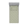 thumbnail image 2 of Ambesonne Tropical Fitted Sheet & Pillow Sham Set, Palm Leaves Digital Art, Full, Sage Green and White, 2 of 3