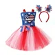 thumbnail image 2 of Disfraz de Halloween para niñas pequeñas, 4 de julio, Día de la Independencia, fiesta histórica, vestido de tul, diadema, trajes de princesa, 2 of 5