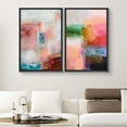thumbnail image 2 of IDEA4WALL Framed Canvas Print Wall Art Set Bright Pastel Watercolor Paint Stroke Digital Art Abstract Gometric Boho Art Modern Wall Decor Colorful Chic Artwork for Home Decor -, 2 of 5