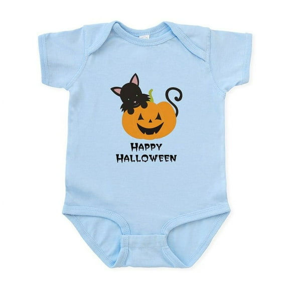 CafePress - Happy Halloween Cat Body Suit - Baby Light Bodysuit, Size Newborn - 24 Months