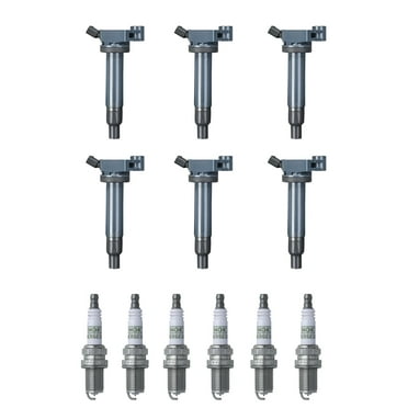 Set of 6 ISA Ignition Coils and 6 NGK Spark Plugs for 1999-2006 Toyota Camry Sienna Solara Lexus RX300 Rx400h 3.0L Replacement for UF267