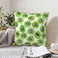 thumbnail image 6 of Fotbe Green Kiwi Pattern Velvet Decorative Throw Pillow Covers with Elegant Piping, Soft Plush Cushion Cover for Sofa, Bed, Car, Office-18"x18", 6 of 8