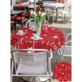thumbnail image 6 of Outdoor Tablecloth with Umbrella Hole Zipper 4th of July Round Tablecloth 60" Waterproof Outside Table Cloth Red Independence Day White Blue Stars Patio Table Cover Tablecloths for Picnic Party, 6 of 8