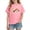 Pink, variant on T Shirts for Girls, Girls T Shirts, Vacation Arrow Print Short Sleeve Cotton Top Casual Purple 5-6 Years