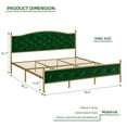 thumbnail image 5 of Tookss Full/Queen /King Size Bed Frame, Velvet Upholstered Platform Bed with Button Tufted Headboard, Heavy Duty Mattress Foundation with Solid Wood Slats Support, No Box Spring Needed, 5 of 9