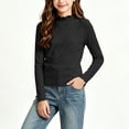 thumbnail image 2 of Maean Girls Mock Neck Long Sleeve Shirt Slim Lightweight Undershirts Casual Basic Tee Shirts Outfits, 2 of 6