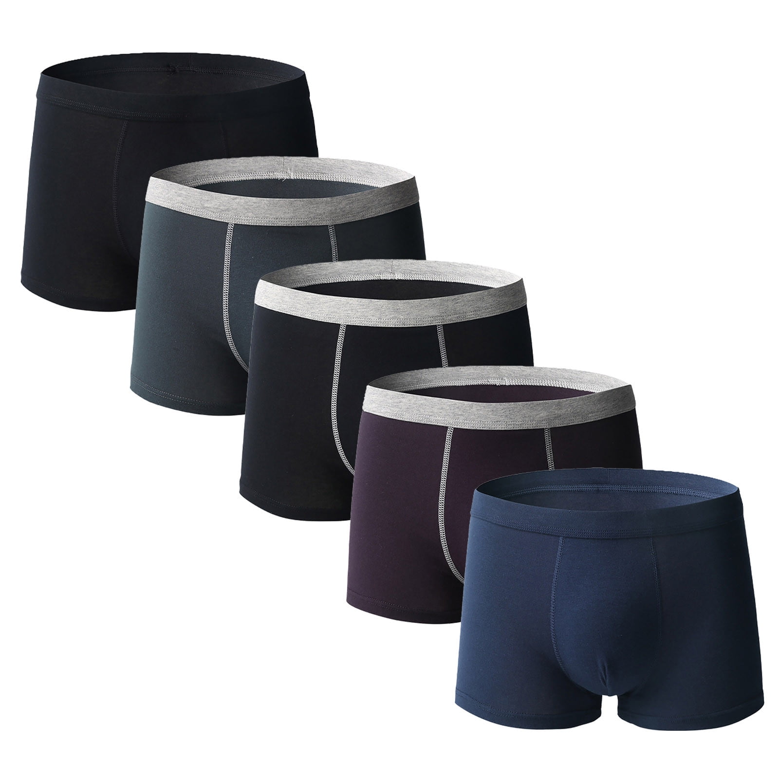 QWERTYU Mens Comfort 5 Pack Pouch Trunks Stretch Male Underwear Soft ...