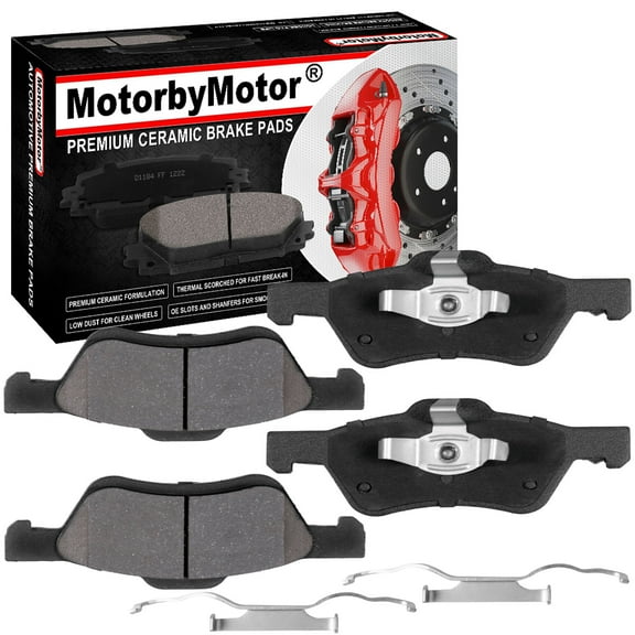 Front Ceramic Brake Pads w/Hardware Kits Fits for Ford Escape, Mazda Tribute,Mercury Mariner -Low Dust Brake Pad-4 Pack Fits select: 2009-2010 FORD ESCAPE XLT, 2005-2008 FORD ESCAPE LIMITED